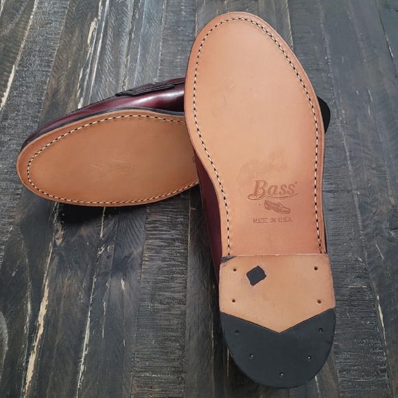 GH Bass Weejuns Polished Leather Penny Loafers Wine Men's Size 9D - Picture 11 of 11